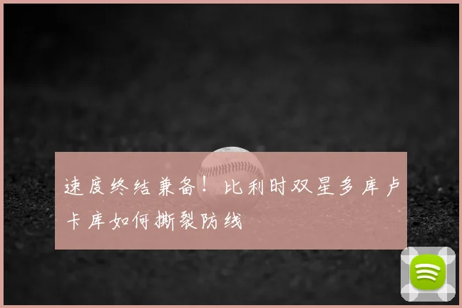 速度终结兼备!比利时双星多库卢卡库如何撕裂防线